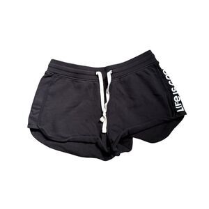 Life is good black fleece lined sweat-shorts